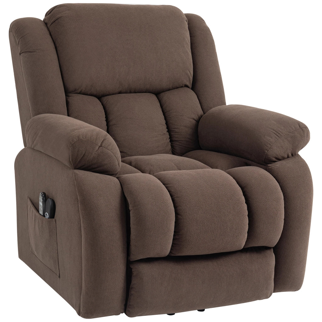 Poltrona Reclinabile Elettrica Massaggiante con Riscaldamento ¨C Minimal ¨C Marrone 93x104x100 cm