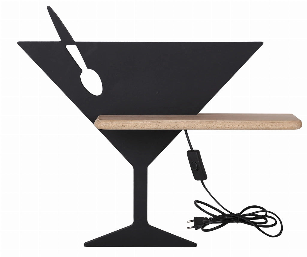 Applique Candellux Piccolo nero/legno LED integrato 4W 4000K