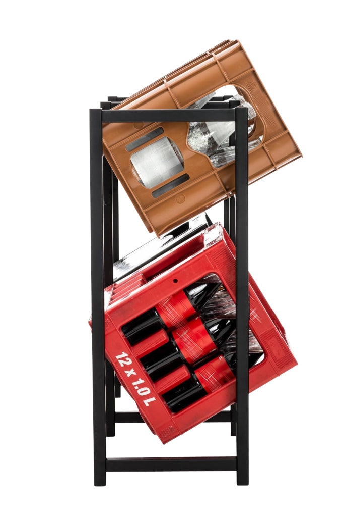 Scaffale Porta Casse di Bibite Lennert per 4 casse,nero