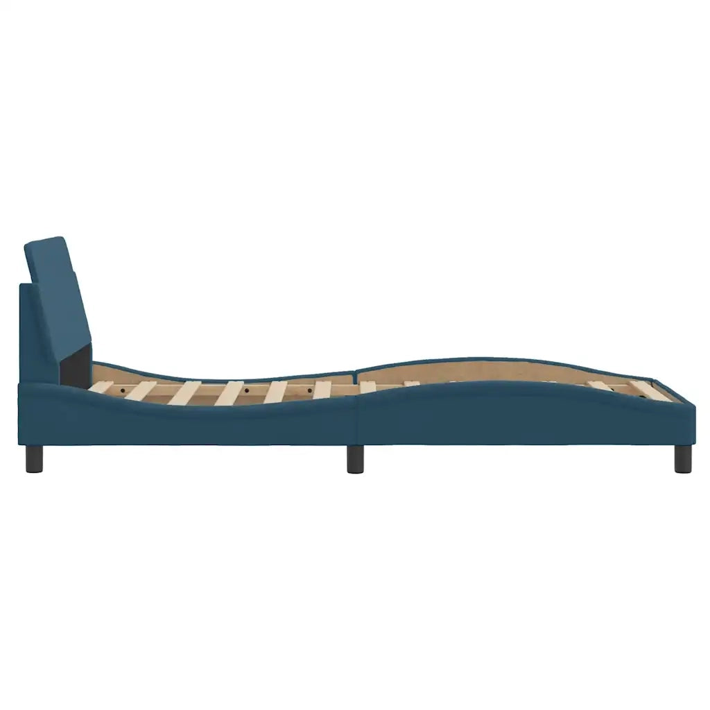 Giroletto con Testiera Dover Blu 90x190 cm in Velluto 373096