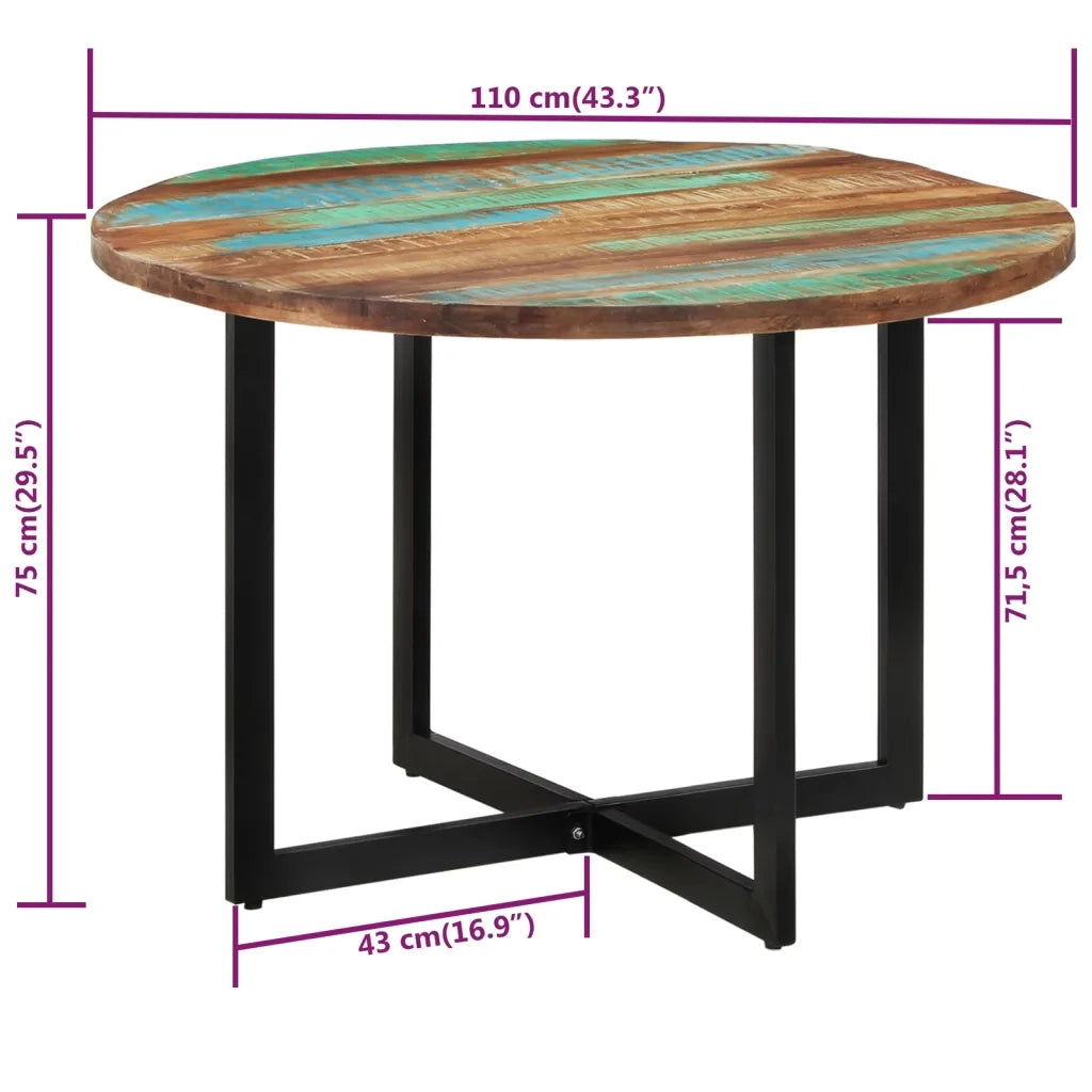 Tavolo da Pranzo 110x75 cm in Legno Massello di Recupero 338480