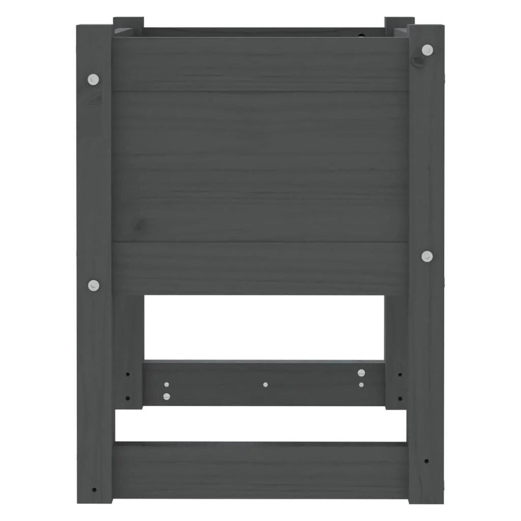 Fioriera rialzata per piante e fiori terrazza o giardino 40 x 40 x 52,5 cm legno massello di pino grigio 02_0037575