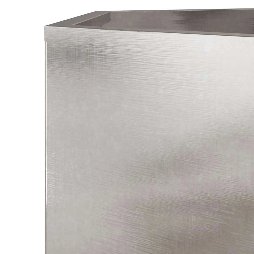 Fioriera esagonale per aiuole rialzate piante fiori terrazza giardino 46 ​​x 40 x 45 cm acciaio inox argento 02_0038647
