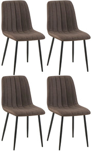 Set di 4 sedie Dijon marrone,Tessuto