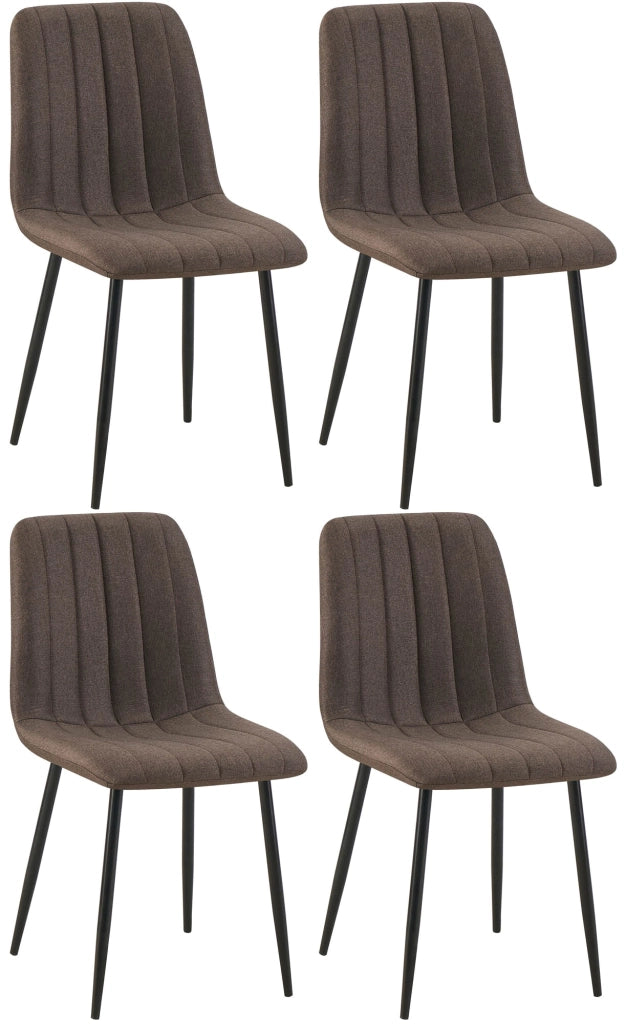 Set di 4 sedie Dijon marrone,Tessuto