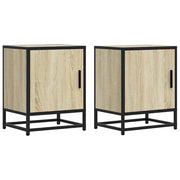 Set di 2 Comodini | Armadio da Notte | Mobiletto da notte Rovere Sonoma 40x31x50cm Legno Multistrato Metallo