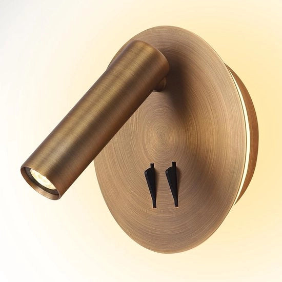 Luce da Parete Regolabile per Letto - Lampada da Parete con Schermo per Notte - Sconce da Parete a Cavo con Interruttore - Sconce da Parete da Parete con Regolazione di Angolo - Illuminazione da Parete a LED per Camere da Letto Lampade da Notte (Bronzo)