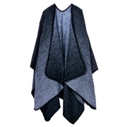 Sciarpa in cashmere in stile europeo e americano con spacchi, spessa, ideale come scialle/mantella per autunno e inverno.