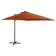 Ombrellone da giardino a sbalzo con palo e luci LED 250 cm terracotta 02_0008538