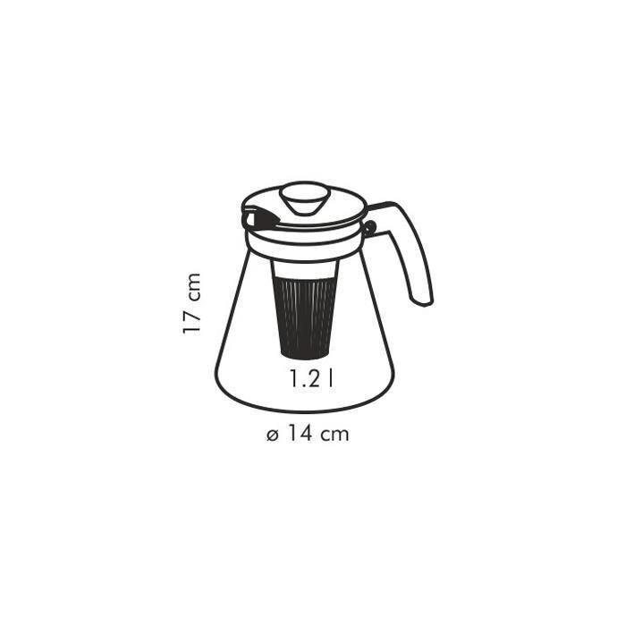 Tescoma Teo Teiera singola 1250 ml Nero, Trasparente
