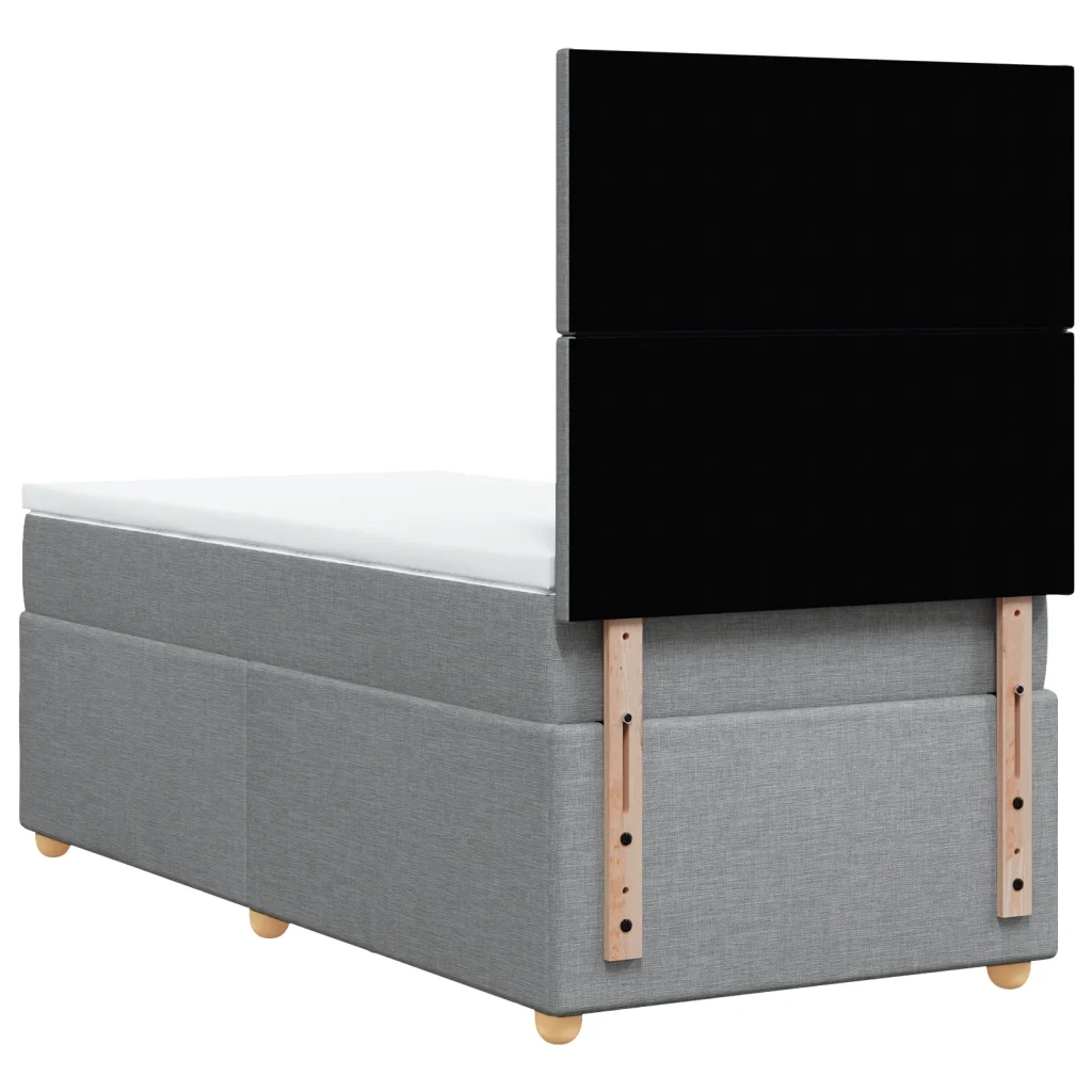 Giroletto a Molle con Materasso Grigio Chiaro 90x190 cm Tessuto