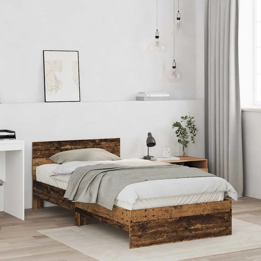 vidaXL Struttura letto con testata Legno vecchio 100 x 200 cm