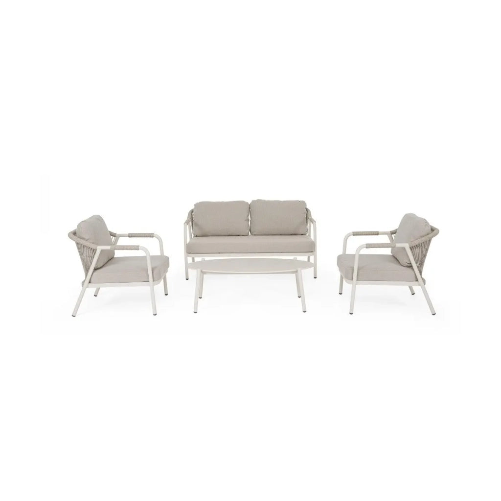 Bizzotto set salotto da giardino Miravet Wall 4 posti in alluminio con tavolino
