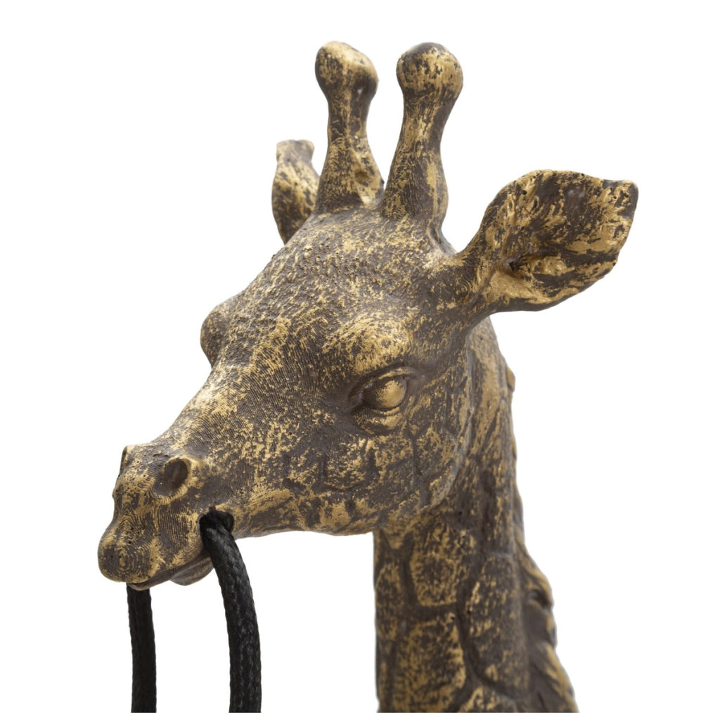 Lampada da tavolo Giraffa piccola in resina oro antico