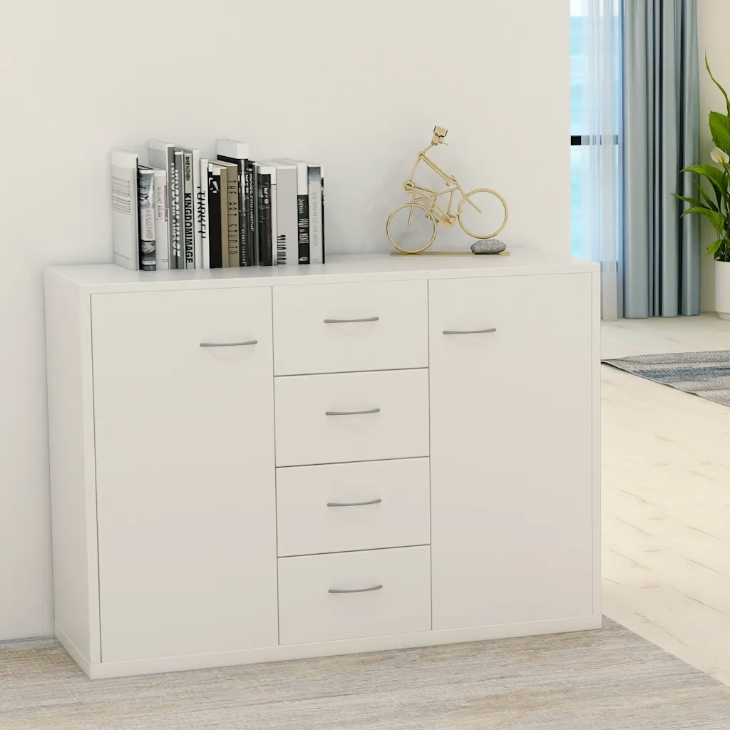 Credenza | Madia | Buffet da pranzo | Armadio da pranzo Bianca 88x30x65 cm in Legno Multistrato
