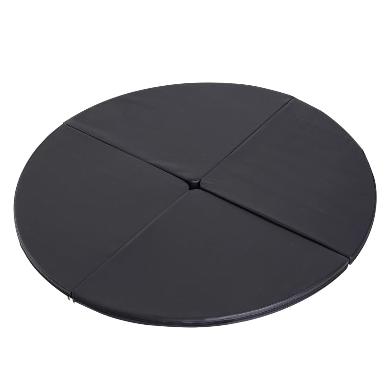 Tappetino per pole dance, tappetino rotondo in plastica spesso 5 cm per esercizi di pole dance, ginnastica, yoga, nero