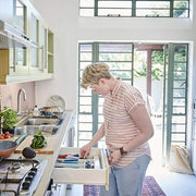 Organizzatore 3-in-1 espandibile per cassetti - grigio/bianco - 7 compartimenti - caratteristiche anti-slip - adatto per cucina