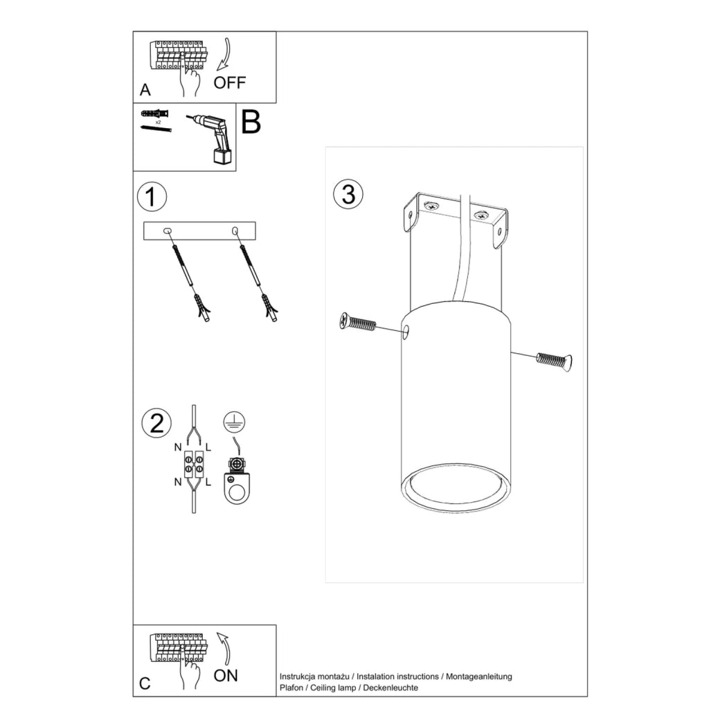 Pure Lume MODENO Spot da soffitto bianco GU10 10cm