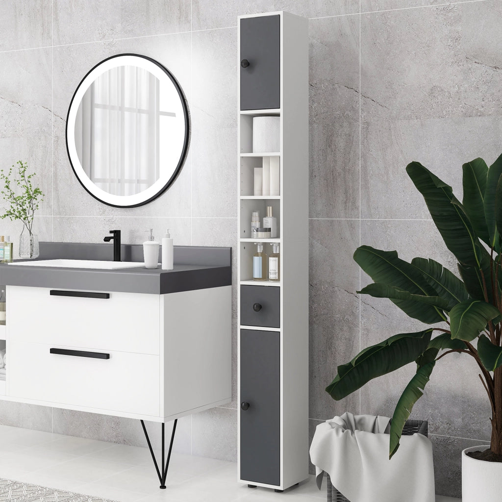 Armadio bagno ¨C zephmum ¨C grigio 20x20x180 cm