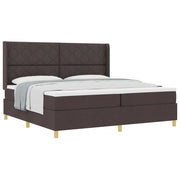 Letto a molle con materasso Marrone Scuro 200 x 200 cm Tessuto