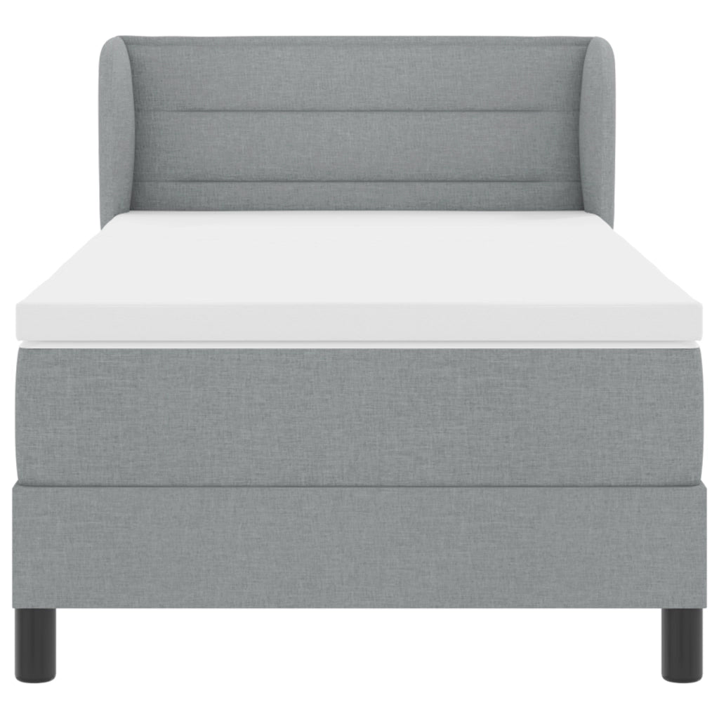 Letto con Box Spring e Materasso Grigio Chiaro 80x200 cm Tessuto