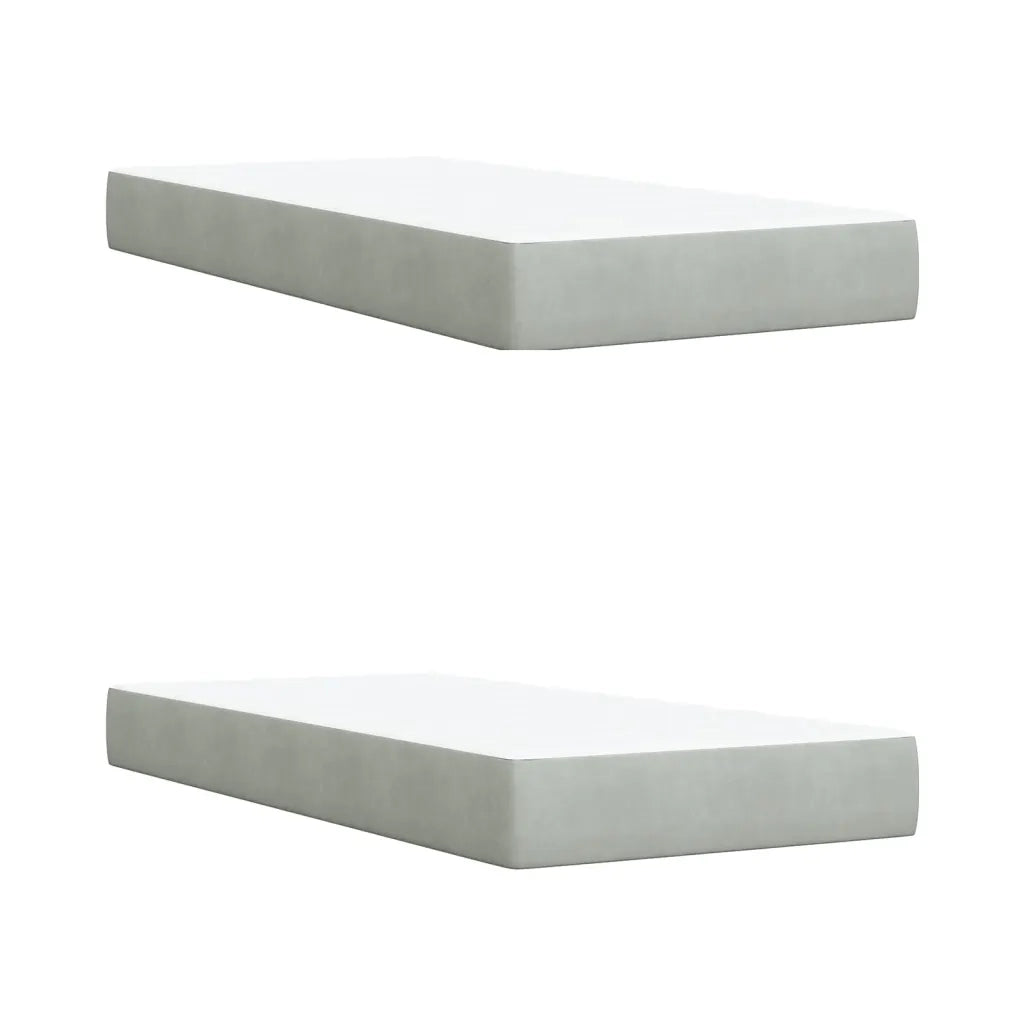 Giroletto a Molle con Materasso Grigio Chiaro 200x200cm Velluto