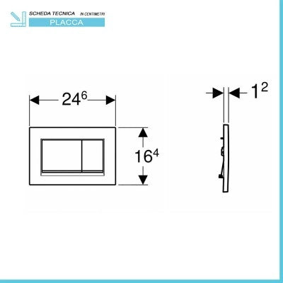 Placca di comando Geberit Sigma30 nero opaco con inserto nero lucido