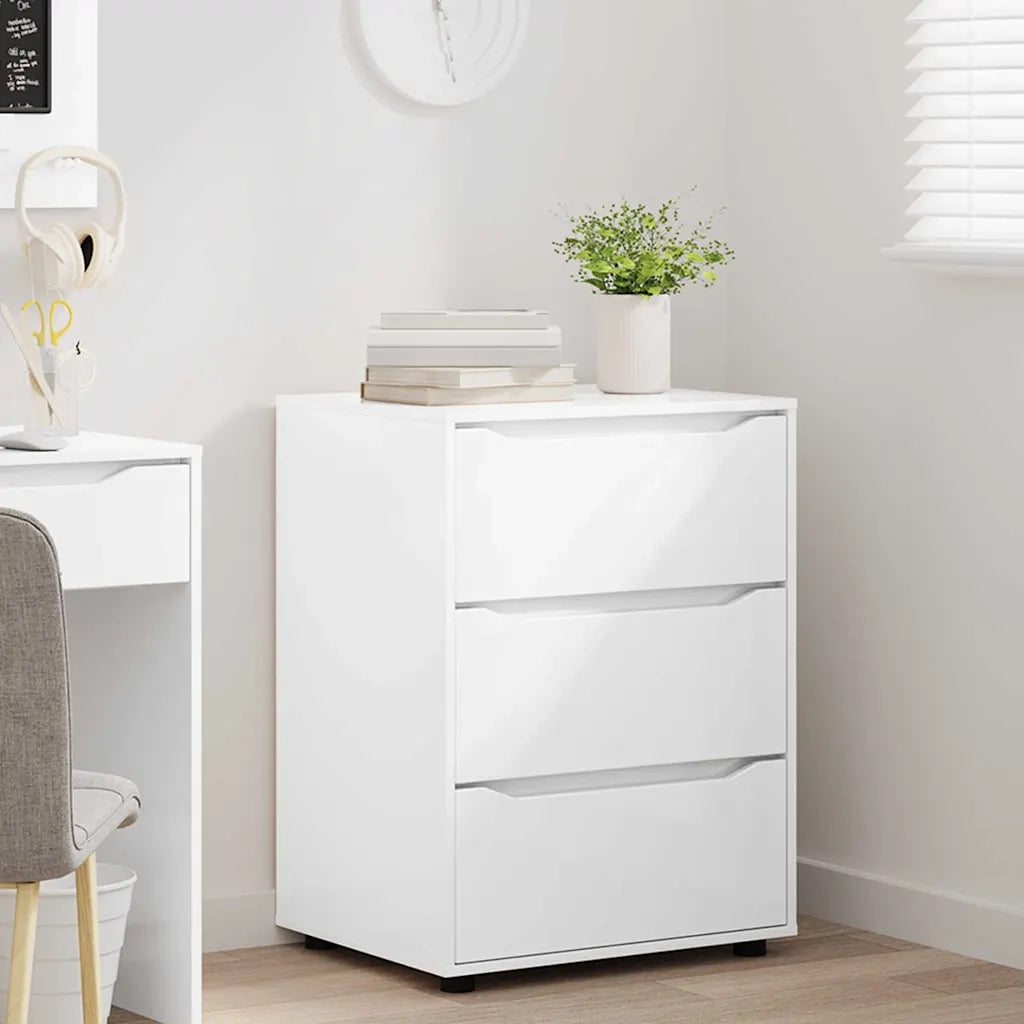Armadio Bianco Lucido 60 x 48 x 81 cm Legno multistrato