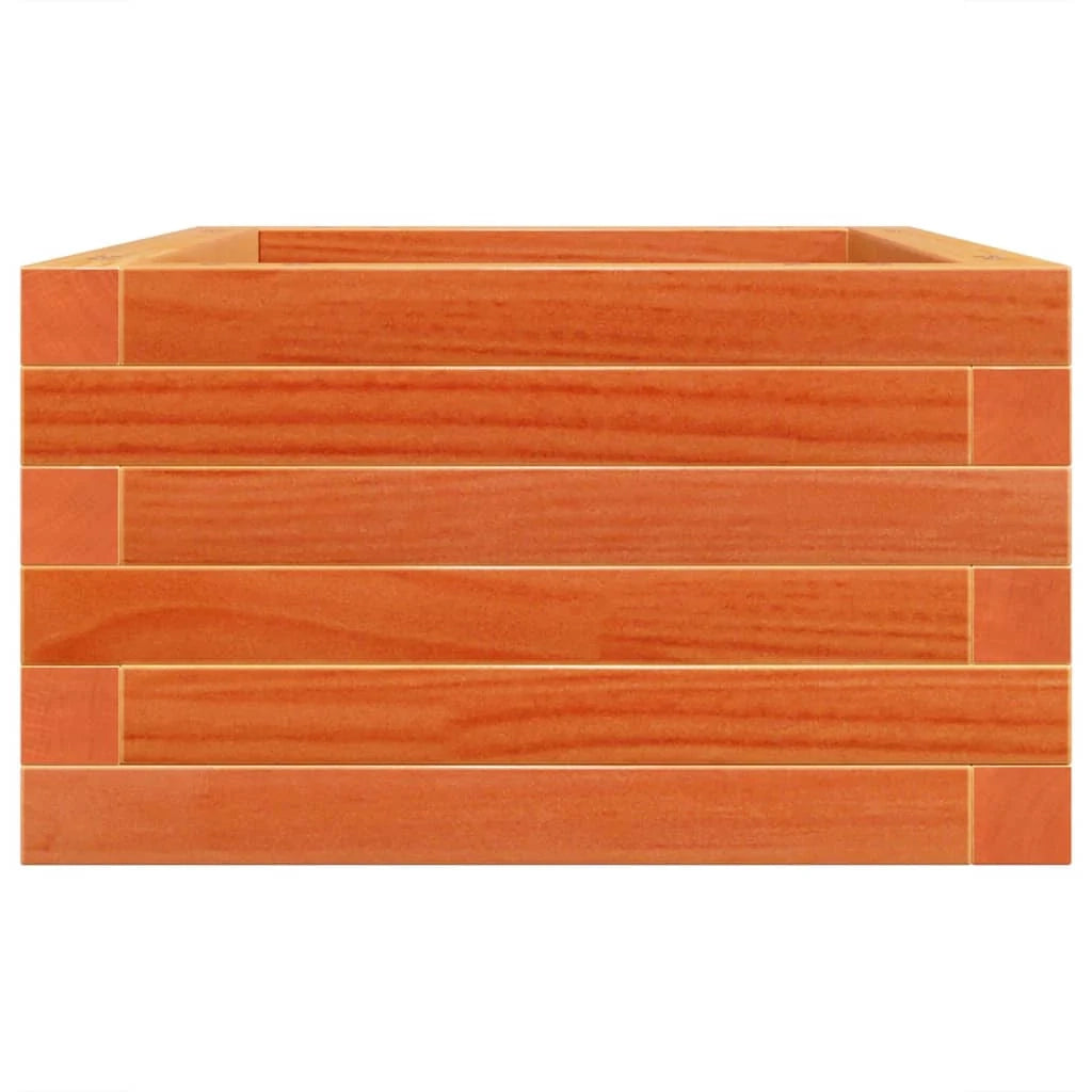 Fioriera rialzata per piante fiori terrazza giardino finitura a cera 70 x 40 x 23 cm legno di pino massiccio marrone 02_0038479