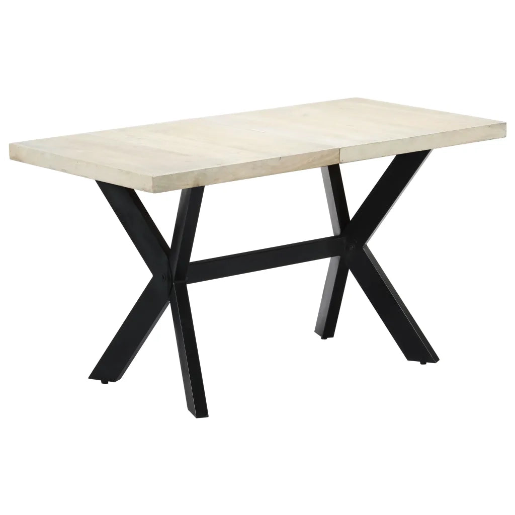 Tavolo da Pranzo 140x70x75 cm Legno Massello di Mango Sbiancato 247438