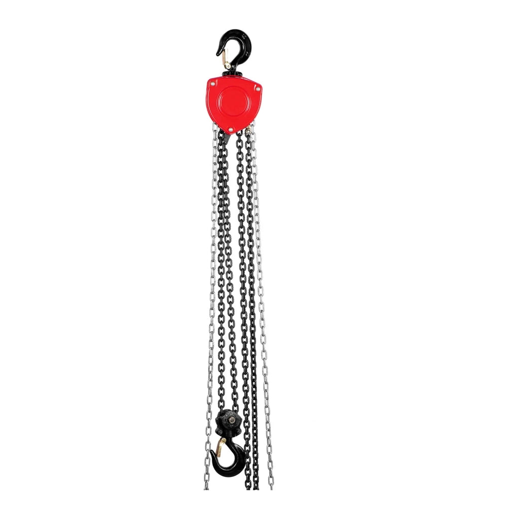 Paranco meccanico manuale a catena con puleggia 2 tonnellate (capacità di carico: 2000 kg altezza di sollevamento: 5 m materiale: acciaio al carbonio cromato maglie della catena: 6 mm) 14_0007161