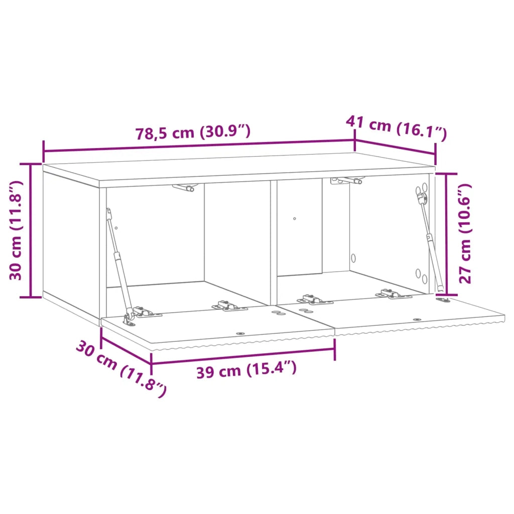 Mobile Porta TV da Muro Bianco 78,5 x 41 x 30 cm 898515