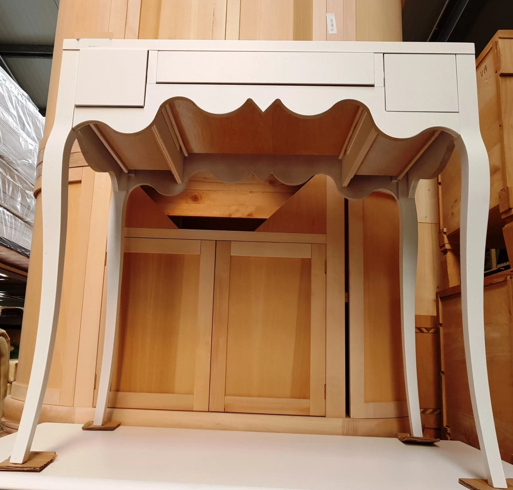 Scrivania classica legno massello 3 cassetti bianco 80x44x78h (1256) - Mobili 2G