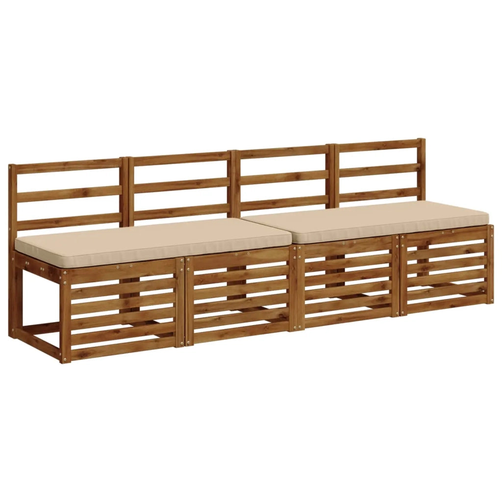 Cuscini per Panchina a 2 Pezzi VUGHT 2 pz 100% Poliestere Crema 951829