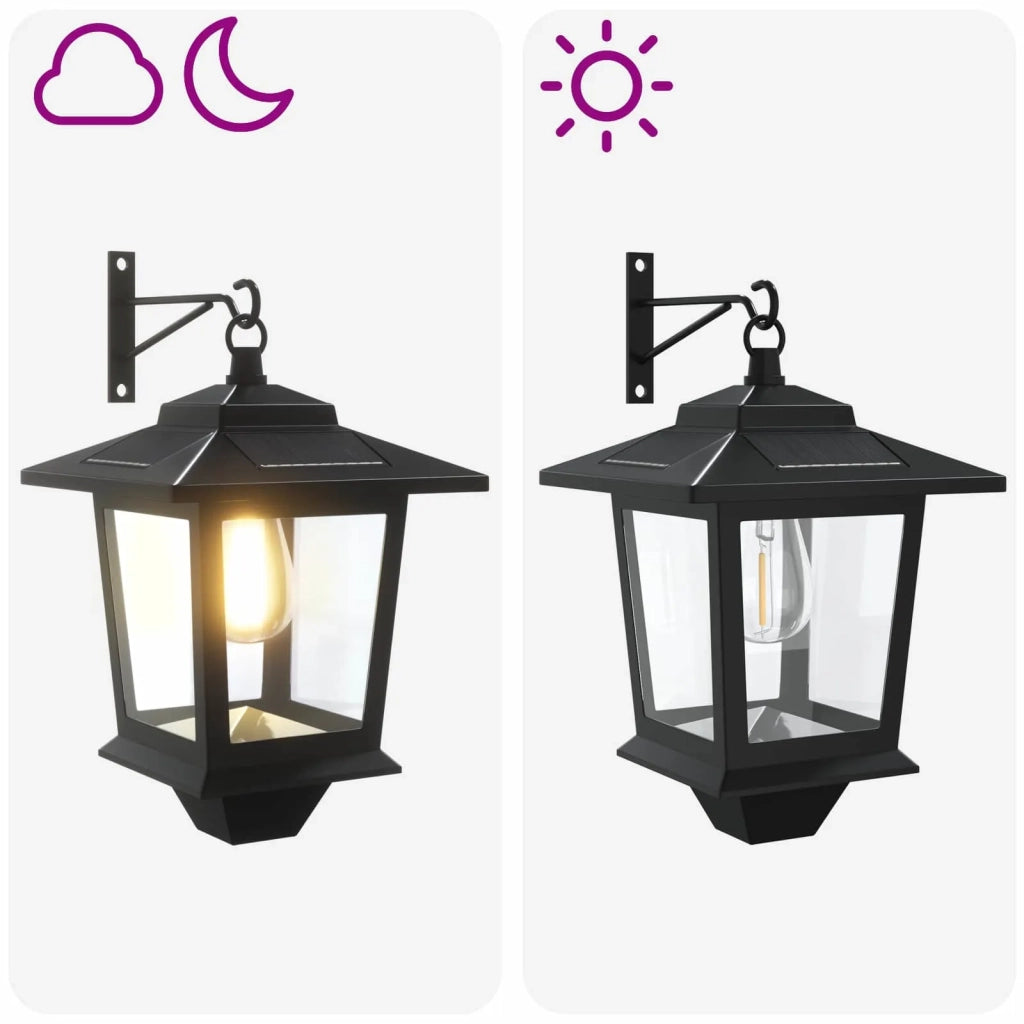 Lampada da Muro with LED Bulb 2 pz Nero 19 x 14 x 25 cm 42042689