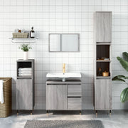 Armadietto Bagno Grigio Sonoma 30x30x190cm in Legno Multistrato 831530