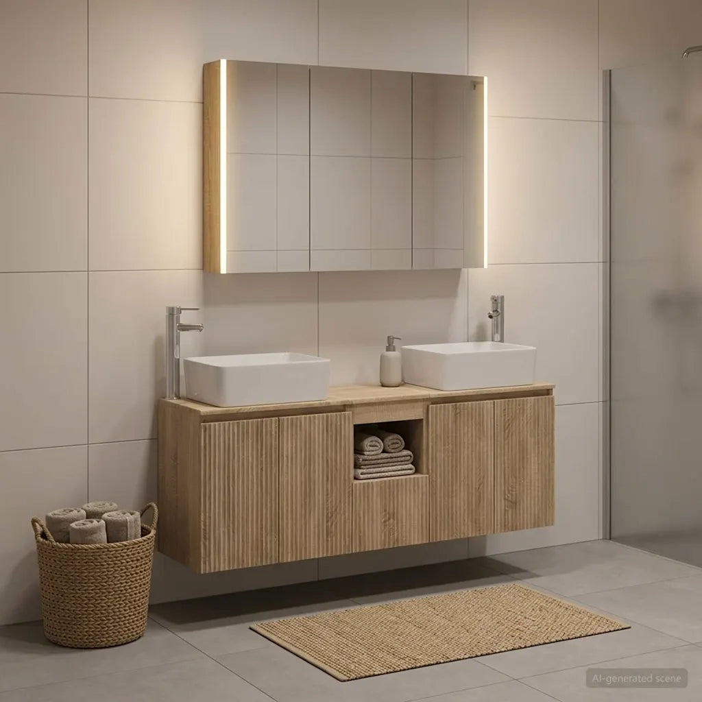 Set di Armadi da Bagno 4 pcs Rovere Sonoma Legno ingegnerizzato 3406425