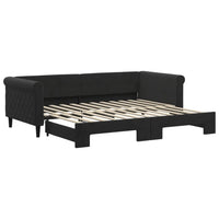 Divano Letto con Letto Estraibile Nero 90x200 cm in Velluto 3197775