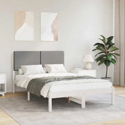 Letto con Testiera Rivestita Grigio chiaro 135 x 190 cm 877923