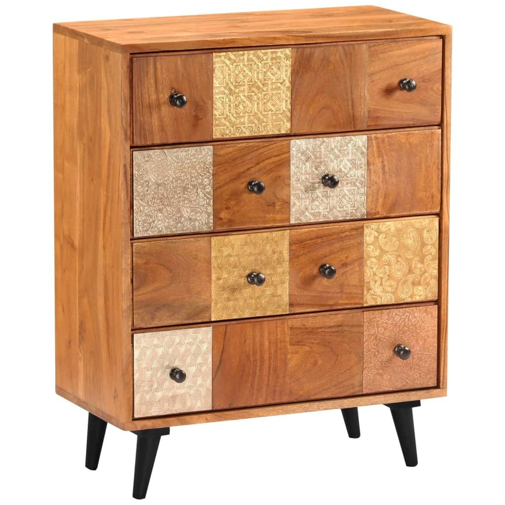 Buffet credenza mobiletto consolle mobile contenitore con cassetti 75 cm legno massello di acacia 4402208