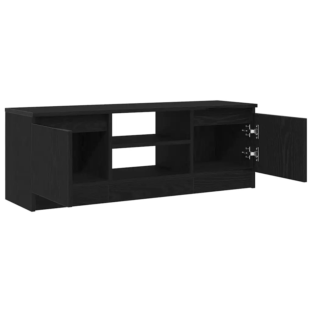 Mobile Porta TV Rovere Nero 102x30x36 cm in Legno Multistrato 862433