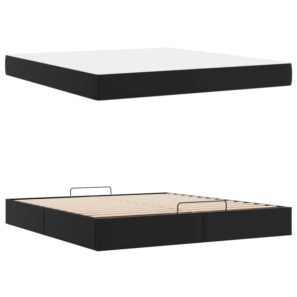Struttura letto con materasso Altro 2 pcs Nero PVC 3399437