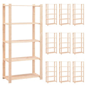 Scaffale portaoggetti a 5 ripiani 10 pezzi 80 x 38 x 170 cm pino 250 kg beige 02_0045729