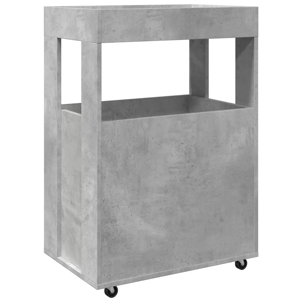 vidaXL Carrello Bar Grigio Cemento 60x39,5x89 cm in Legno Multistrato