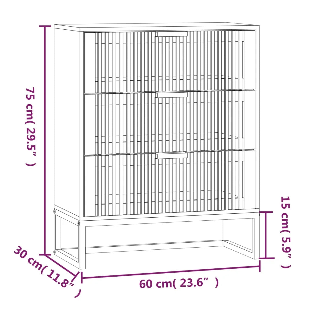 Credenza Nera 60x30x75 cm in Legno Multistrato 352113