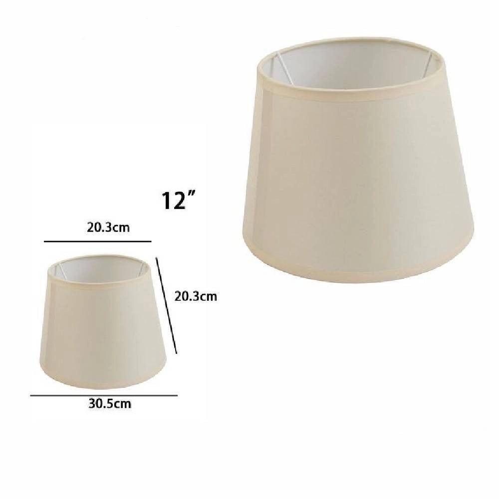 Trade Shop - Paralume Conico Cilindro Cappello Ricambio Per Lampada E Applique In Tessuto Tnt - Beige   -12"   -