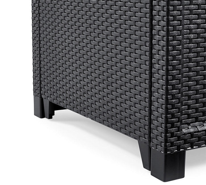 Set Tavolino e 2 Poltrone da Giardino Effetto Rattan Keter Emma Balcony Antracite
