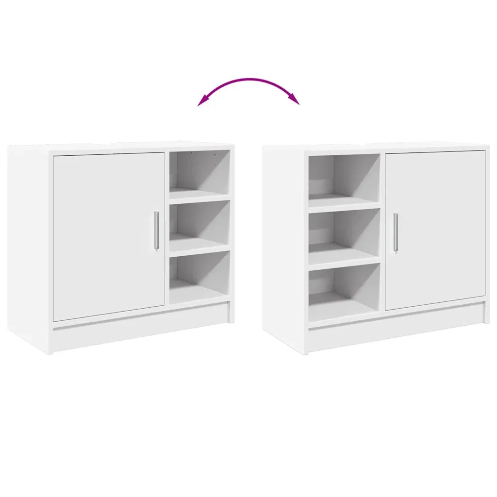 Mobile bagno moderno con vani contenitori ottimizzati 63 x 29 x 55 cm legno composito bianco 02_0049548