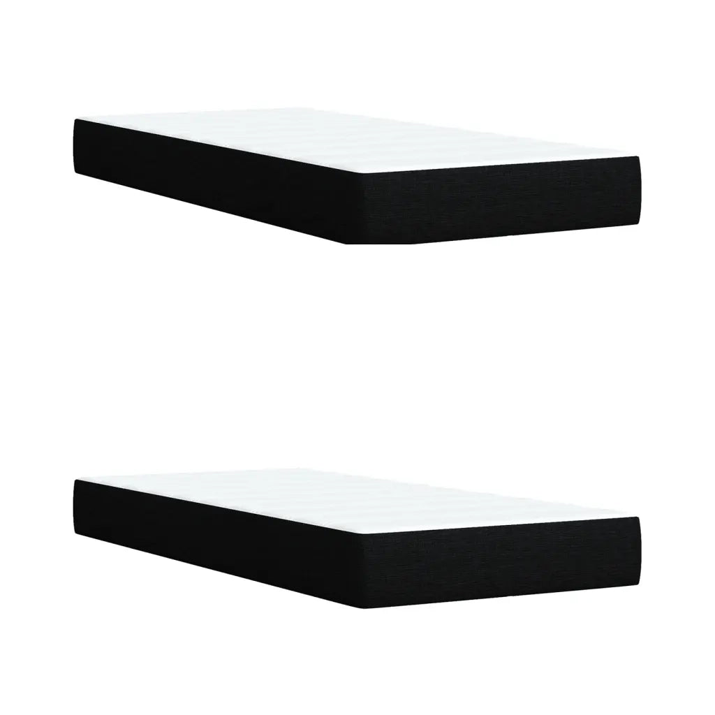 Giroletto a Molle con Materasso Nero 200x200 cm in Tessuto