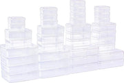Confezione da 36 scatole di plastica trasparenti con coperchio per piccoli oggetti e altri progetti di fai da te